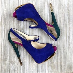 Boutique 9 Suede Platform Peep Toe Heels NEW!